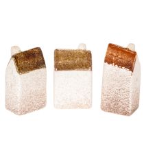 Artikel Dekorativt keramikhusset, miniatyrhus för stående, 7 cm, 3 delar
