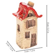 Artikel Keramiska husdekorationsset Små hus med rött tak 8 cm 2 st