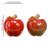 Artikel Höstdekoration keramik äpplen bordsdekoration röd grön H9cm 2 st