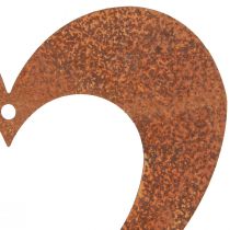 Artikel Hjärtrostdekor hjärtmetall patina 15cm 6 st
