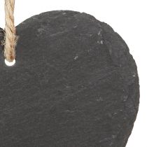 Artikel Hjärta av skiffer skiffer hjärta för upphängning svart 10cm 6st