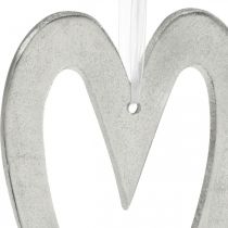 Dekorativt hjärta för att hänga bröllopsdekorationer i silver 22 × 12cm