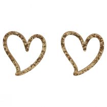 Artikel Hjärtdekoration spridd dekoration hjärtan trä bordsdekoration guld 5cm 48 st