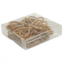 Artikel Hjärtdekoration spridd dekoration hjärtan trä bordsdekoration guld 5cm 48 st