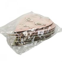 Artikel Trähjärta, dekorativt hjärta för upphängning, hjärtdekoration H16cm 6 st