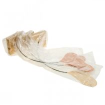 Artikel Bordsdekoration hjärtan bröllop, hjärtdekoration metall orange/gul H40cm 3st