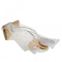 Artikel Bordsdekoration hjärtan bröllop, hjärtdekoration metall beige/orange/gul H40cm 3st