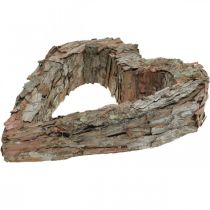 Artikel Dekorativt hjärta, öppen tallbark, höstdekoration, gravdekoration, borddekoration, växtset 30×24 cm