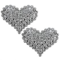 Hjärtan 6,5 cm silver med limpunkt 12st