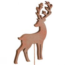Artikel Rådjur dekorativ blomplugg brons guld 8-10cm 18 st