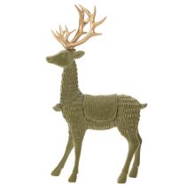 Artikel Dekorativ stående hjortfigur, flockad med horn, 31 cm