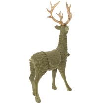 Artikel Dekorativ stående hjortfigur, flockad med horn, 31 cm