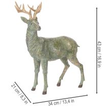 Artikel Hjortfigur, dekorativ, stående, detaljerad, 43 cm
