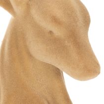 Artikel Dekorativ figurin av en liggande hjort med horn, flockad dekoration, 58 cm