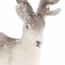 Artikel Dekorativ Ren Vit med Glitter – Vinter Juldekoration 20cm 3st