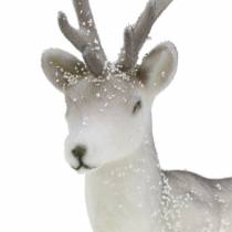 Artikel Deco rådjur flockade/snöade 27,5cm 2 st