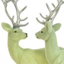 Artikel Deer Deco Rengrön Grå kalvflockad 20 cm Set om 2