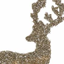 Artikel Deco plugg rådjur glitter guld sorterat 8/10cm 18st