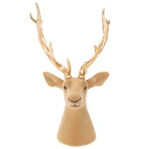 Artikel Dekorativ hjorthuvudskulptur med stora horn, 52 cm