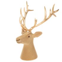 Artikel Dekorativ hjorthuvudskulptur med stora horn, 52 cm