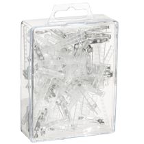 Artikel Bröllopsnålar transparenta/silverfärgade 5 cm 50 st