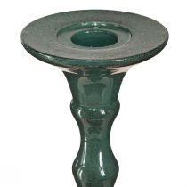 Artikel Hög ljusstake metall keramiskt utseende grön H49cm
