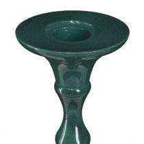 Artikel Hög ljusstake metallgrön keramisk look H38cm