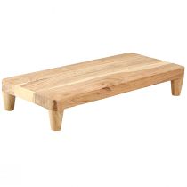 Artikel Träbricka med fötter bord piedestal natur 45x20x7,5cm