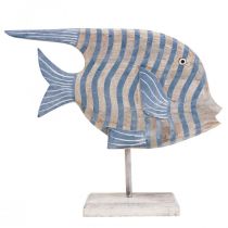 Träfisk deco stor, randig deco fisk stående H30cm