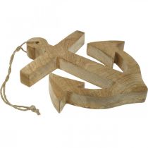 Artikel Hängande ankare Mango Wood Nautical Hanger Natural H24,5cm