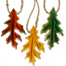 Dekorativa blad trä att hänga Färgglada höstdekorationer 6,5 × 4 cm 12st