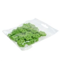 Artikel Träblomma med ansikte grön 2,5cm 48 st