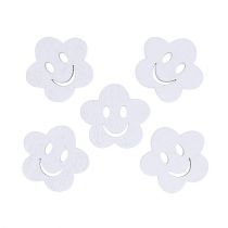 Artikel Träblomma med ansikte vit 2,5cm 48 st