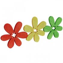 Artikel Träblommor spridda dekoration blommor trä gul/orange/grön Ø4cm 72 st