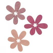 Träblommor sprider dekoration blommor trä lila/violett/rosa Ø2cm 144p