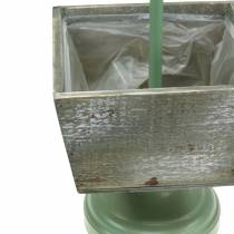 Artikel Växtkruka med fot vindflöjel trä natur/grön 26x20cm H68cm