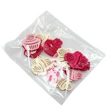 Artikel Träcupcakes bordsdekoration pastellfärger muffins födelsedagsdekoration 24 st