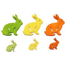 Artikel Träkanin 2cm - 4cm färgglad assorterad 96 stycken