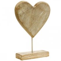 Trähjärta hjärta på pinne deco hjärta trä natur 25,5cm H33cm