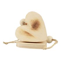 Trähjärtan dekorativ hängare trä dekorativa hjärtan brända 8cm 6st