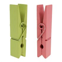 Träklämmor färgglada 7,2cm 48st