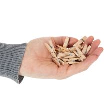 Artikel Träklämma mini klädnypa dekorativa klämmor 3,5 cm 50 st
