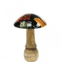 Dekorativ träsvamp höstlöv bordsdekoration svart, färgad Ø10cm H15cm