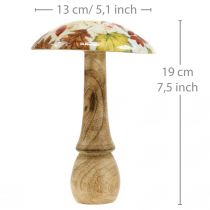 Artikel Träsvamp deco höstlöv vita, färgglad höstdekoration Ø13cm H19cm