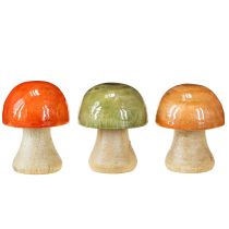 Artikel Träsvampar höstdekoration svampar grön röd orange H6,5cm 9 st