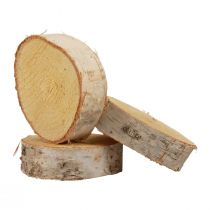 Artikel Träskivor dekorativ björkträ naturbark Ø7-9cm 18 st