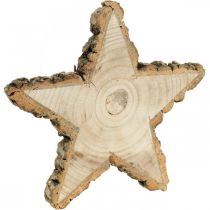 Träbricka för advent, stjärnformad trädskiva, jul, stjärndekoration naturträ Ø29cm
