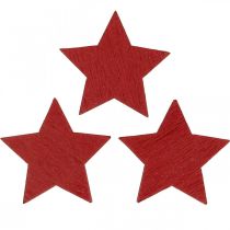 Artikel Trästjärnor röda strössel Julstjärnor 3cm 72st
