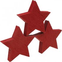 Artikel Trästjärnor röda strössel Julstjärnor 3cm 72st