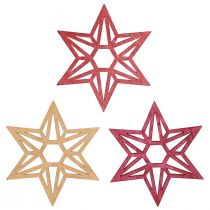Artikel Trästjärnor Juldekoration spridda dekorationsstjärnor Berry 8cm 16 st
